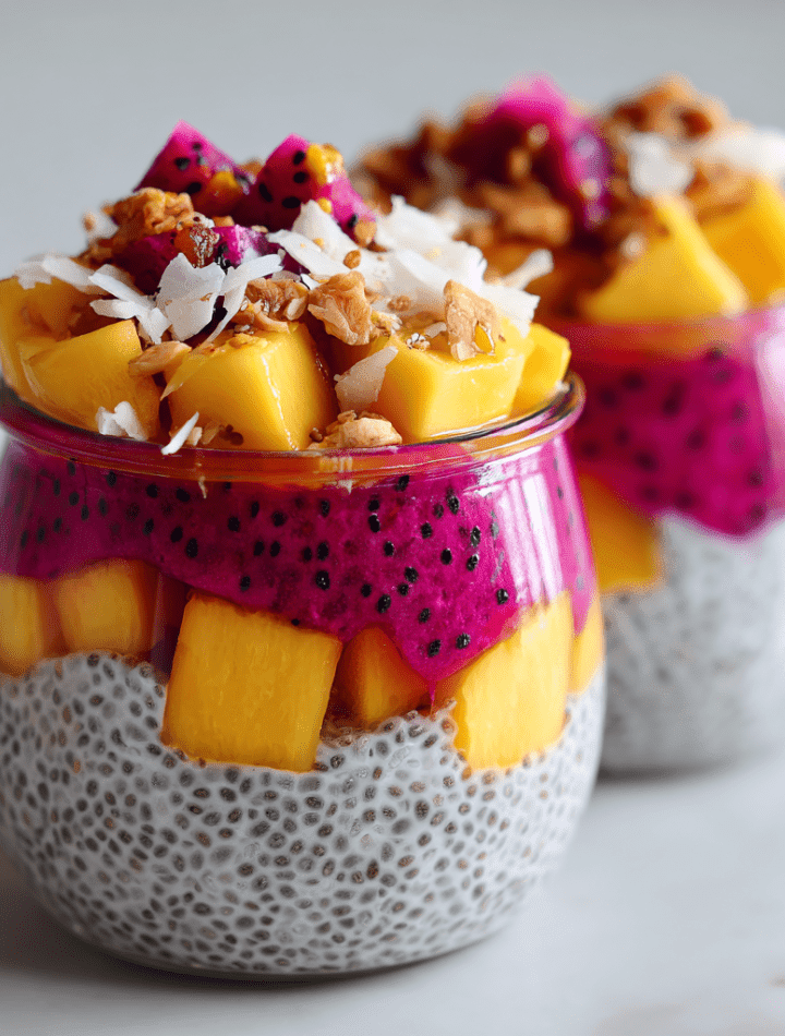 Mango & Dragon Fruit Chia Pudding