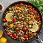 Mediterranean Beef & Chickpea Skillet