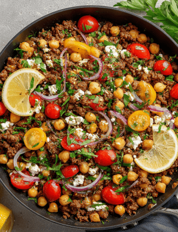 Mediterranean Beef & Chickpea Skillet