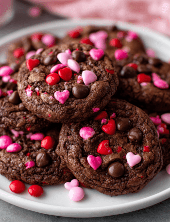 Valentine’s Chocolate M&M Cookies