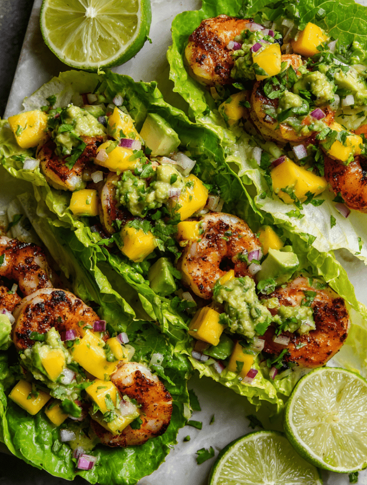 Shrimp Tacos with Mango Avocado Salsa