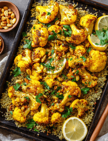 Golden Turmeric Roasted Cauliflower & Quinoa Bowl
