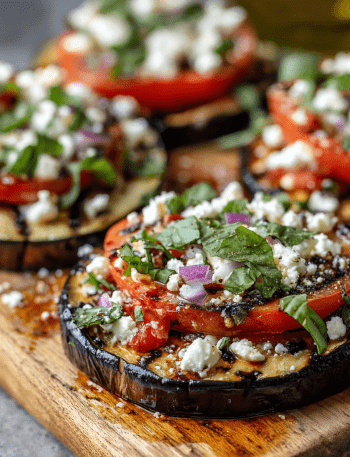 Grilled Eggplant with Tomato and Feta
