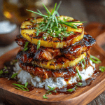 Hawaiian Huli Huli Chicken Stack