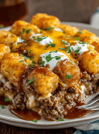 Cheesy Beef Tater Tot Casserole