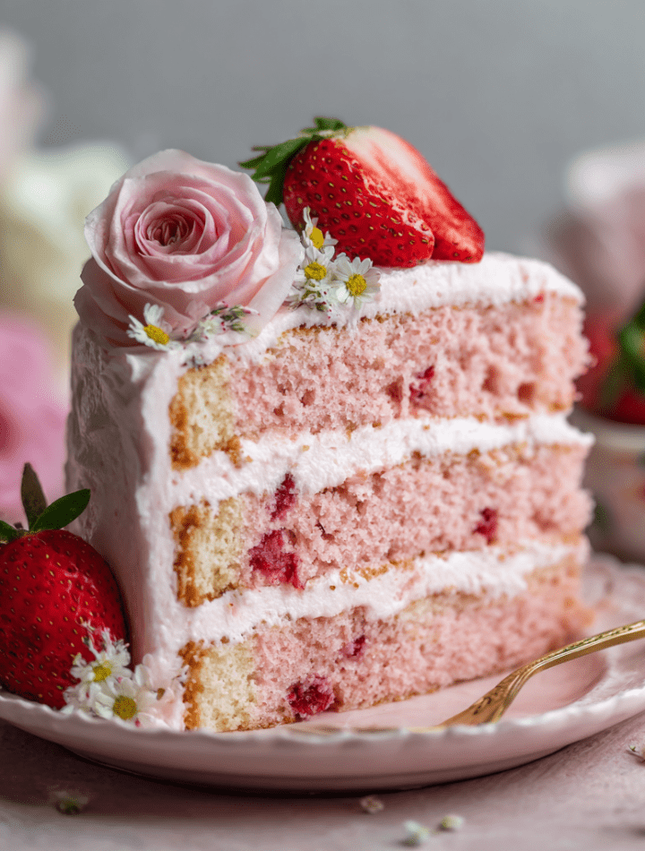Strawberry Rose Layer Cake