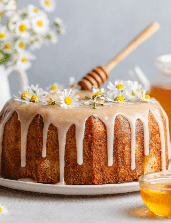 Chamomile Tea Cake with Honey Glaze