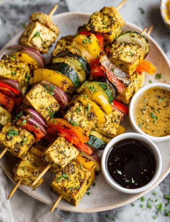 Baked Tofu Skewers (Oil-Free)