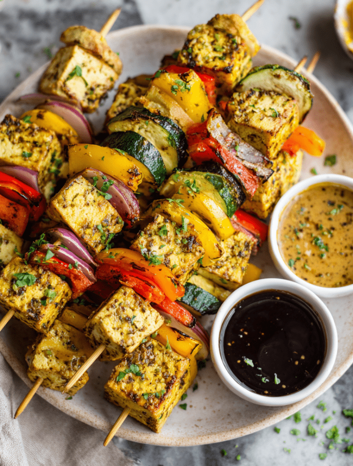 Baked Tofu Skewers (Oil-Free)