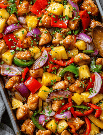 Pineapple Chicken Sheet Pan Dinner