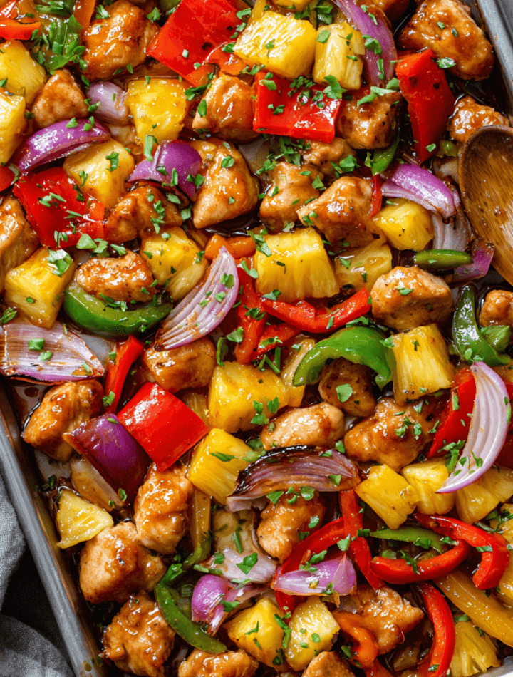 Pineapple Chicken Sheet Pan Dinner