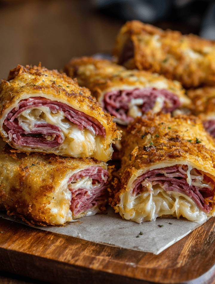 Keto Crispy Reuben Roll-Ups