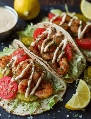 Cajun Shrimp Tacos with Creamy Remoulade