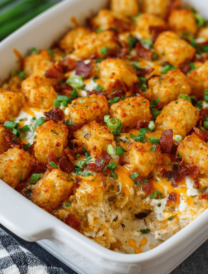 Chicken Bacon Ranch Tater Tot Casserole