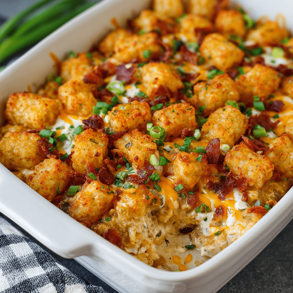 Chicken Bacon Ranch Tater Tot Casserole