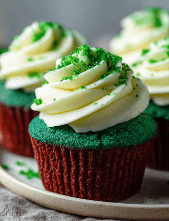 Green Velvet Cupcakes with Cream Cheese Frosting
