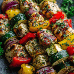 Herbed Chicken and Veggie Skewers