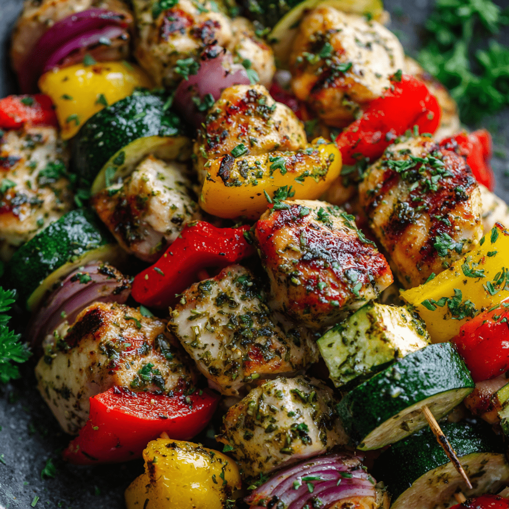 Herbed Chicken and Veggie Skewers
