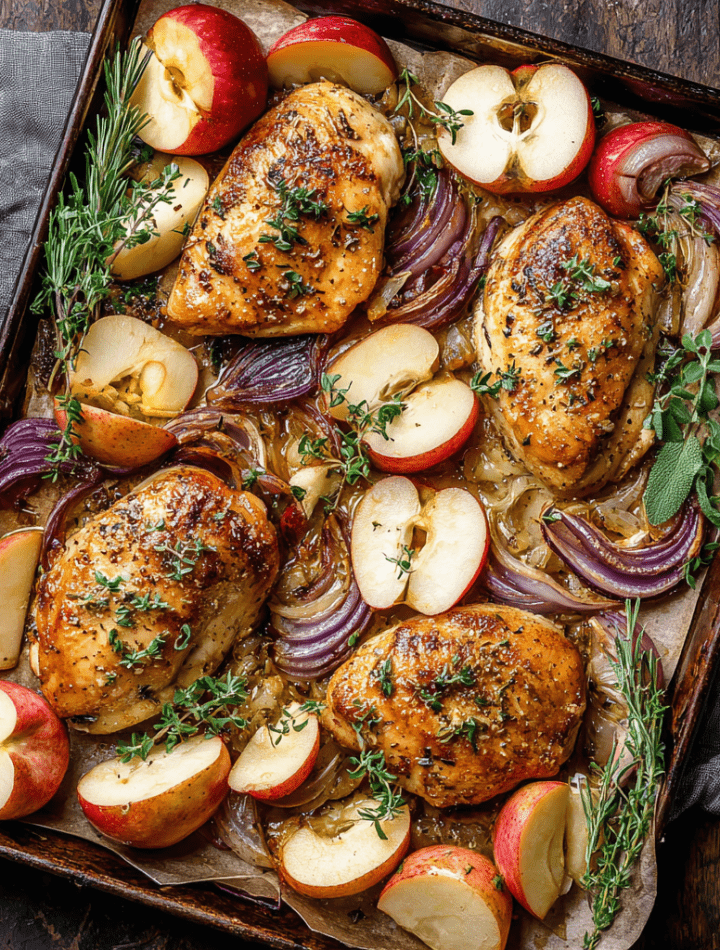 Sheet Pan Chicken with Apples