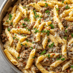 One-Pot Creamy Beef and Garlic Butter Pasta