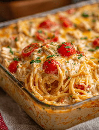 Cheesy Chicken Spaghetti with Rotel