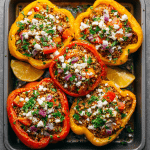 Mediterranean Stuffed Peppers with Ground Turkey