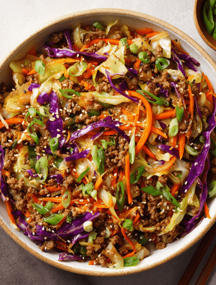 Ground Beef Egg Roll Bowl