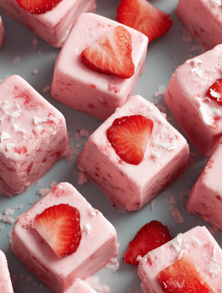 Strawberry Yogurt Ice Cubes