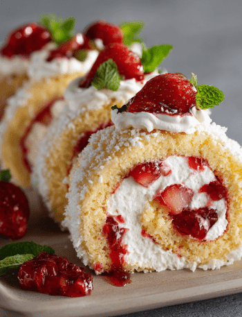 Strawberry Shortcake Sushi Rolls