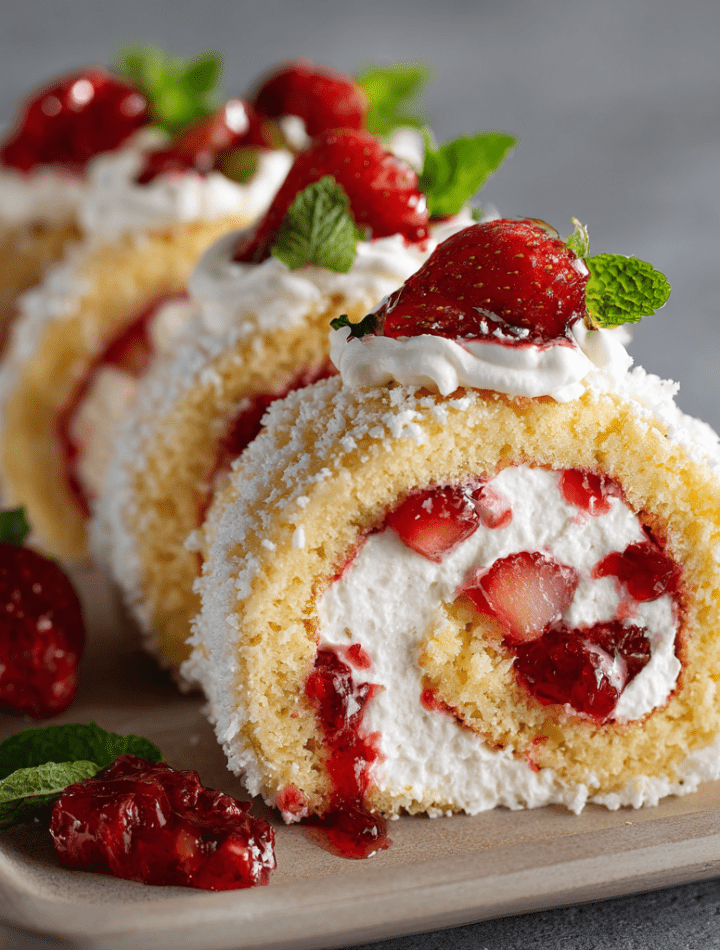 Strawberry Shortcake Sushi Rolls