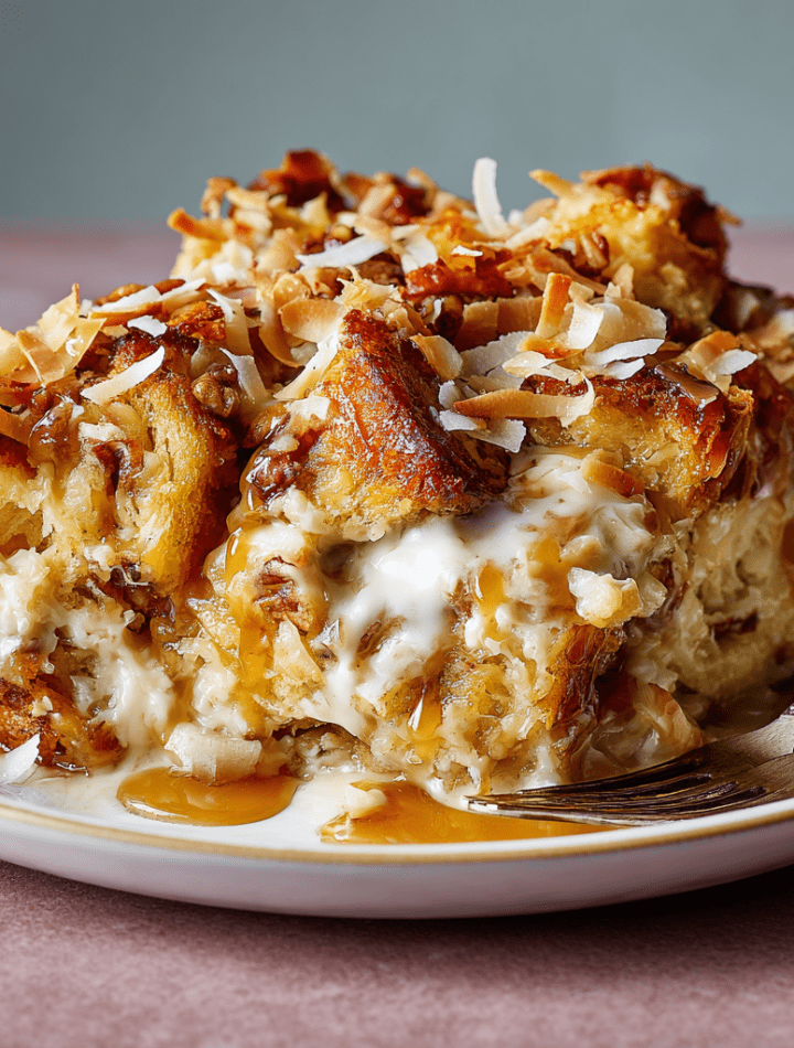 Coconut Pecan Bread Pudding
