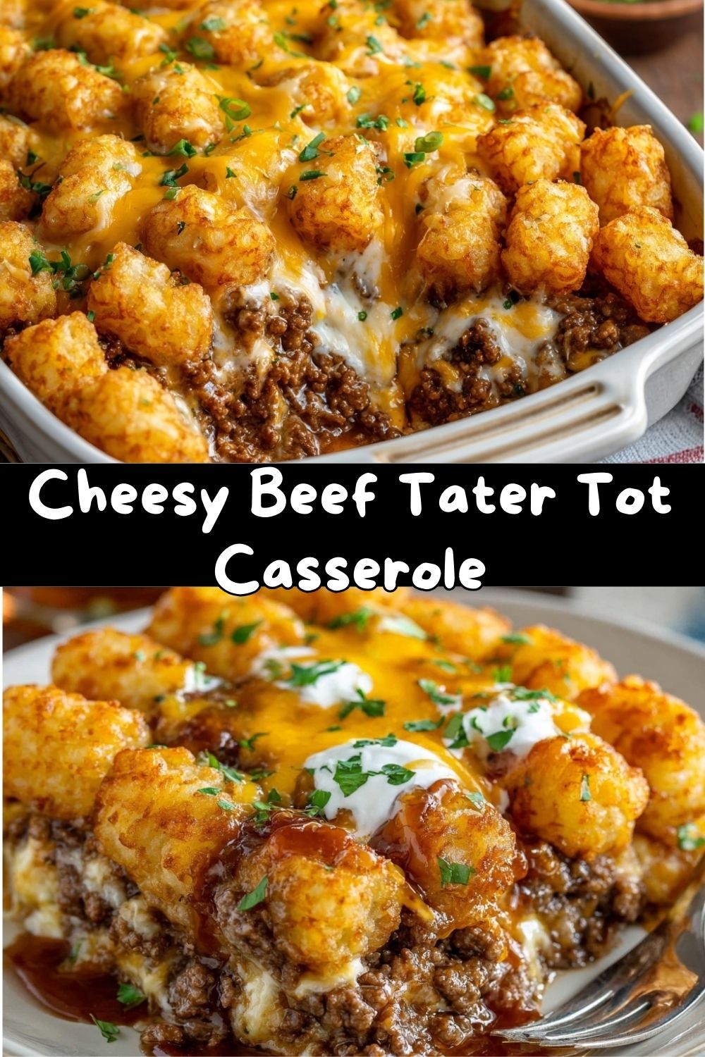 Cheesy Beef Tater Tot Casserole