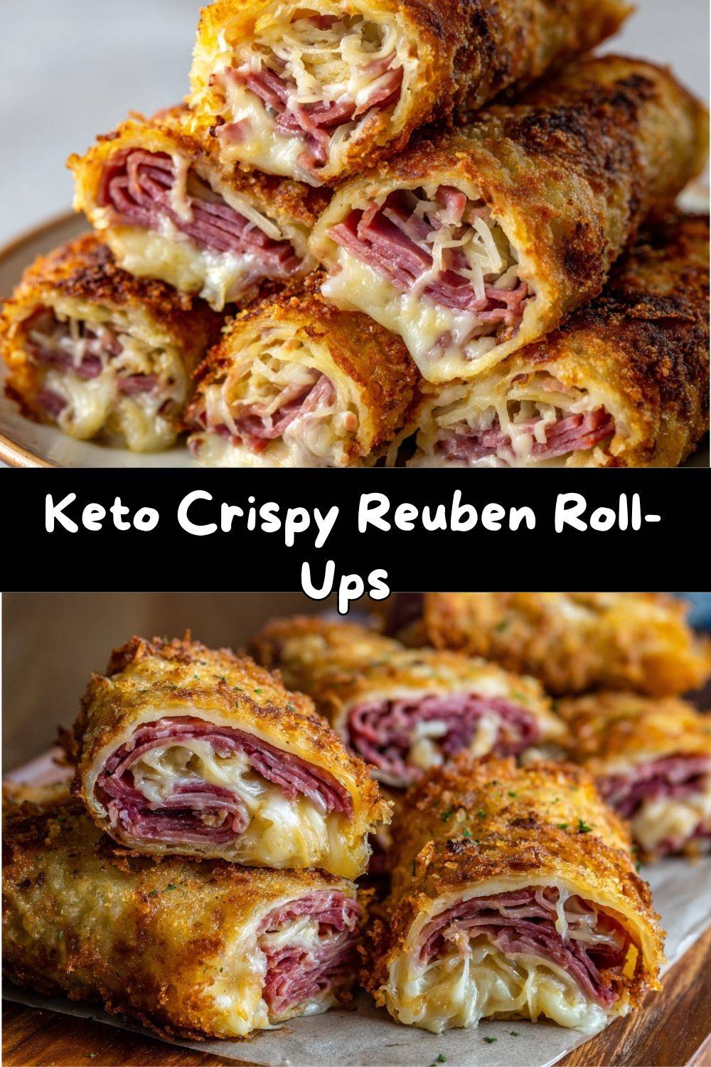 Keto Crispy Reuben Roll-Ups