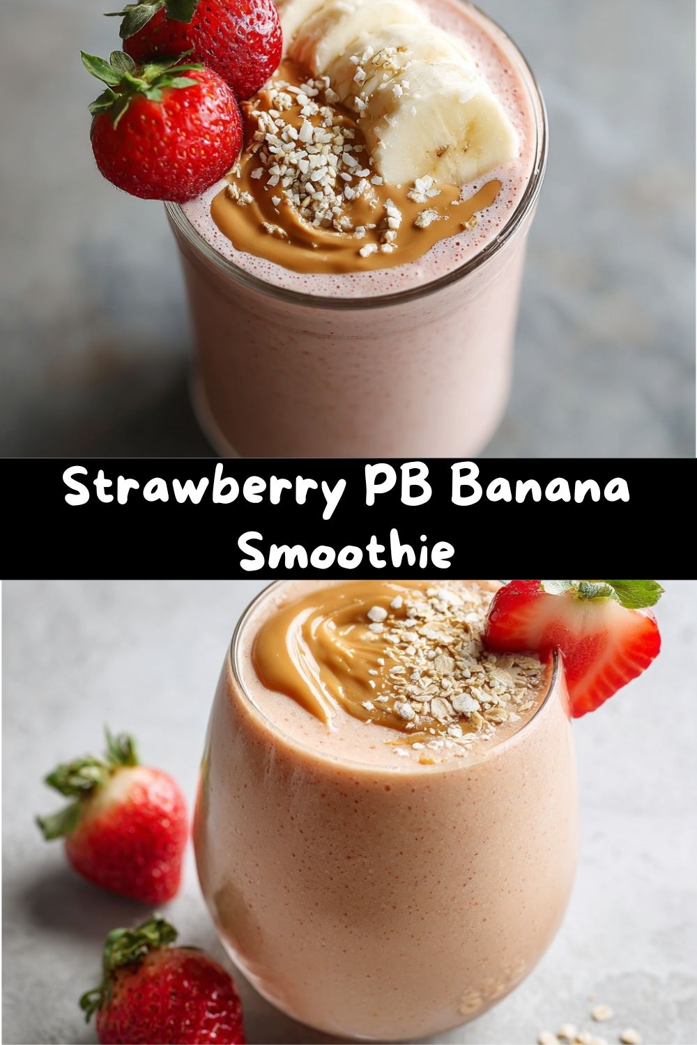 Strawberry PB Banana Smoothie