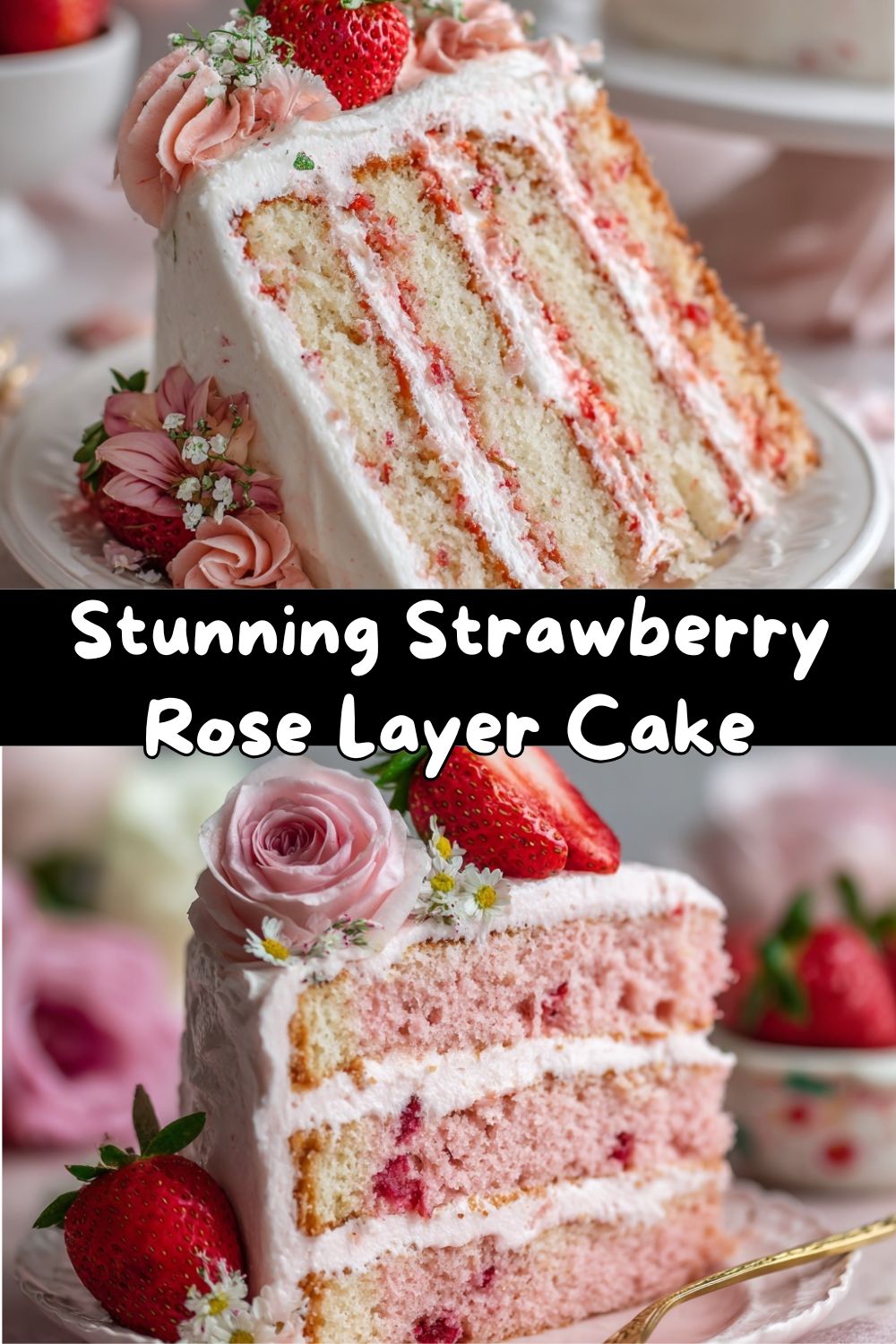 Strawberry Rose Layer Cake