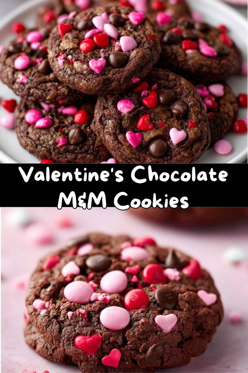 Valentine’s Chocolate M&M Cookies