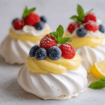 Mini Pavlovas with Lemon Curd