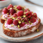 Raspberry Yogurt Toast with Pistachio