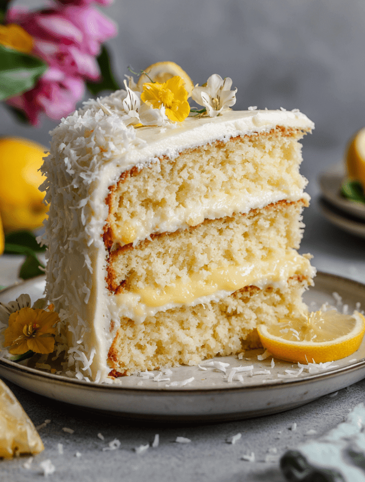 Lemon Coconut Cake with Lemon