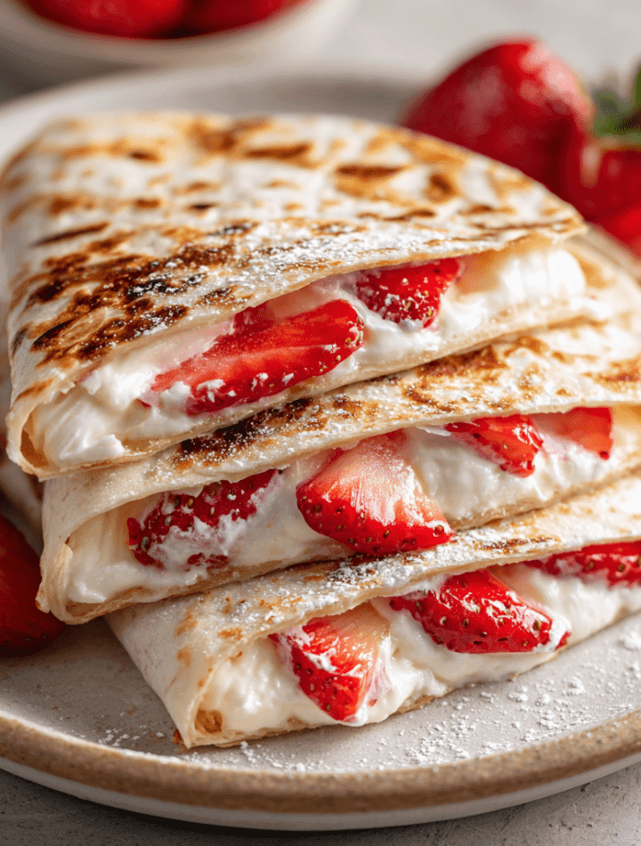 Strawberry Cream Cheese Quesadillas