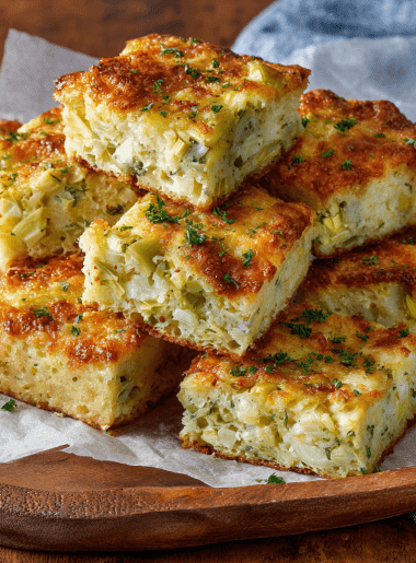 Classic Artichoke Cheddar Squares