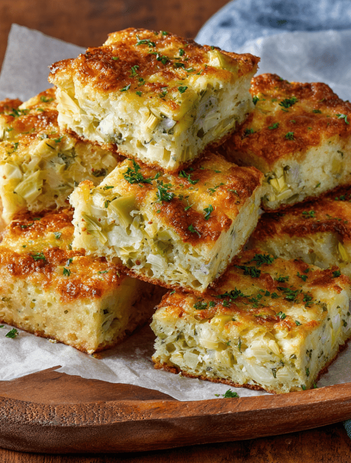 Classic Artichoke Cheddar Squares