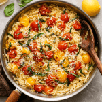 Lemony Basil Orzo with Tomatoes