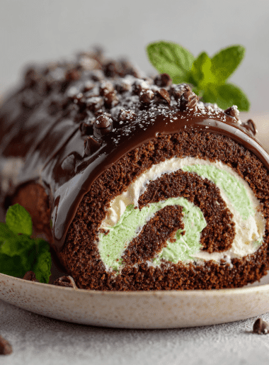 Mint Chocolate Roll Cake