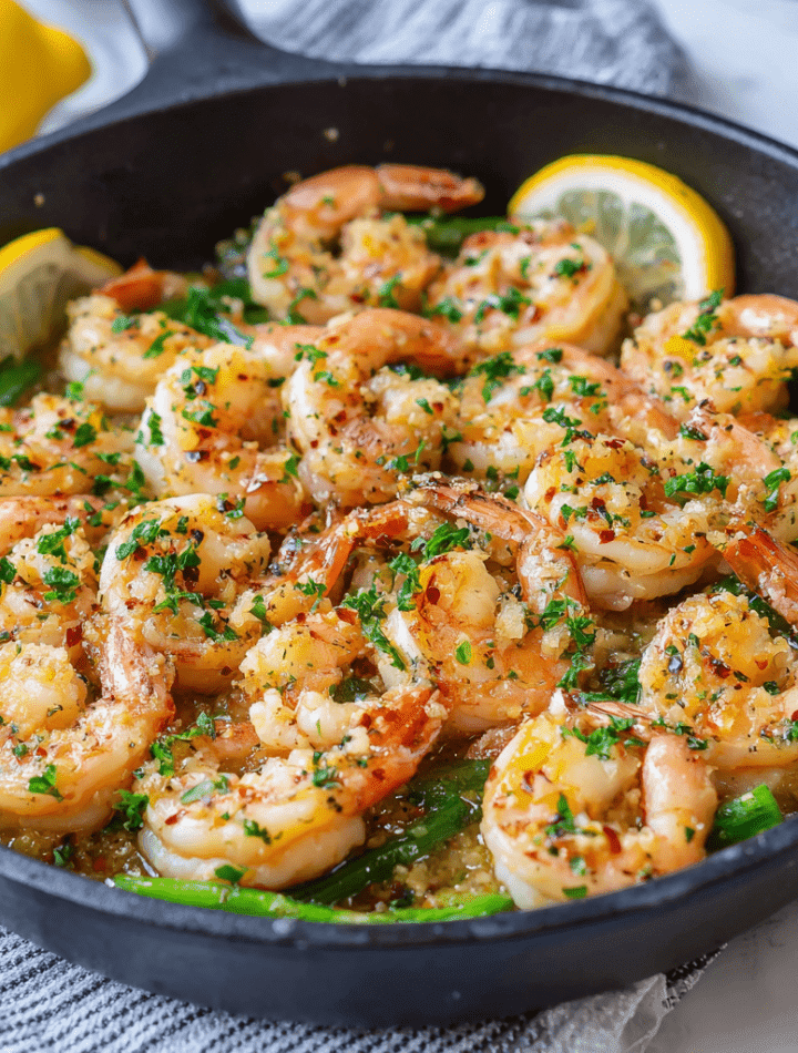 Lemon-Garlic Shrimp Skillet