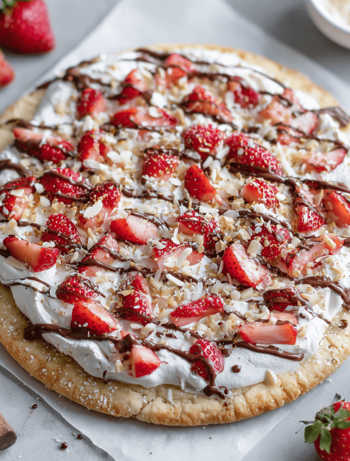 Strawberry Dessert Cookie Pizza