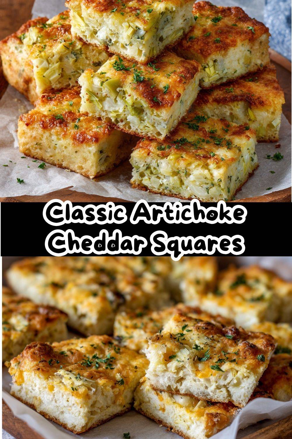 Classic Artichoke Cheddar Squares