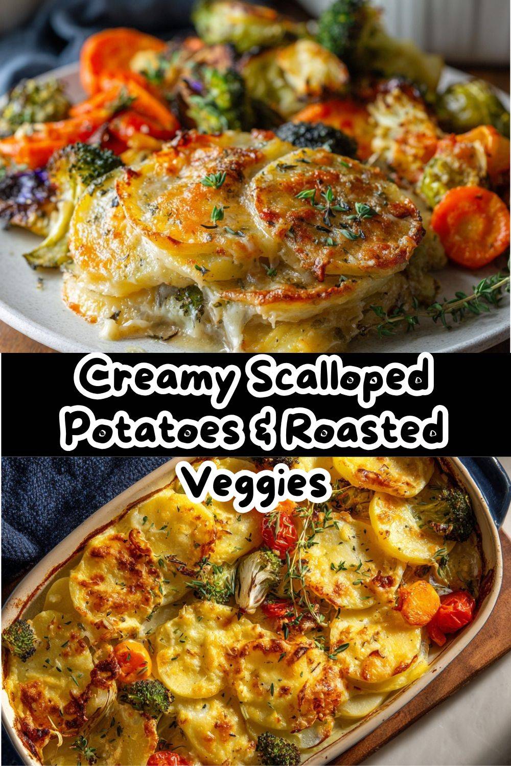 Creamy Scalloped Potatoes & Roasted Veggies