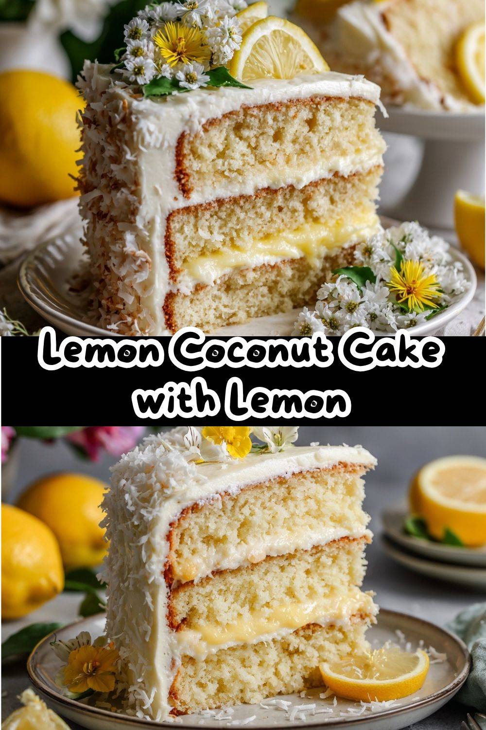 Lemon Coconut Cake with Lemon