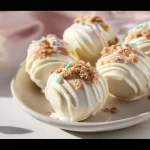 Banana Pudding Easter Truffles showcased on a decorative plate